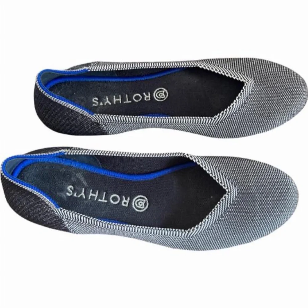 Rothy's Black And White Rounded Toe Flats Size 10 - Picture 4 of 5